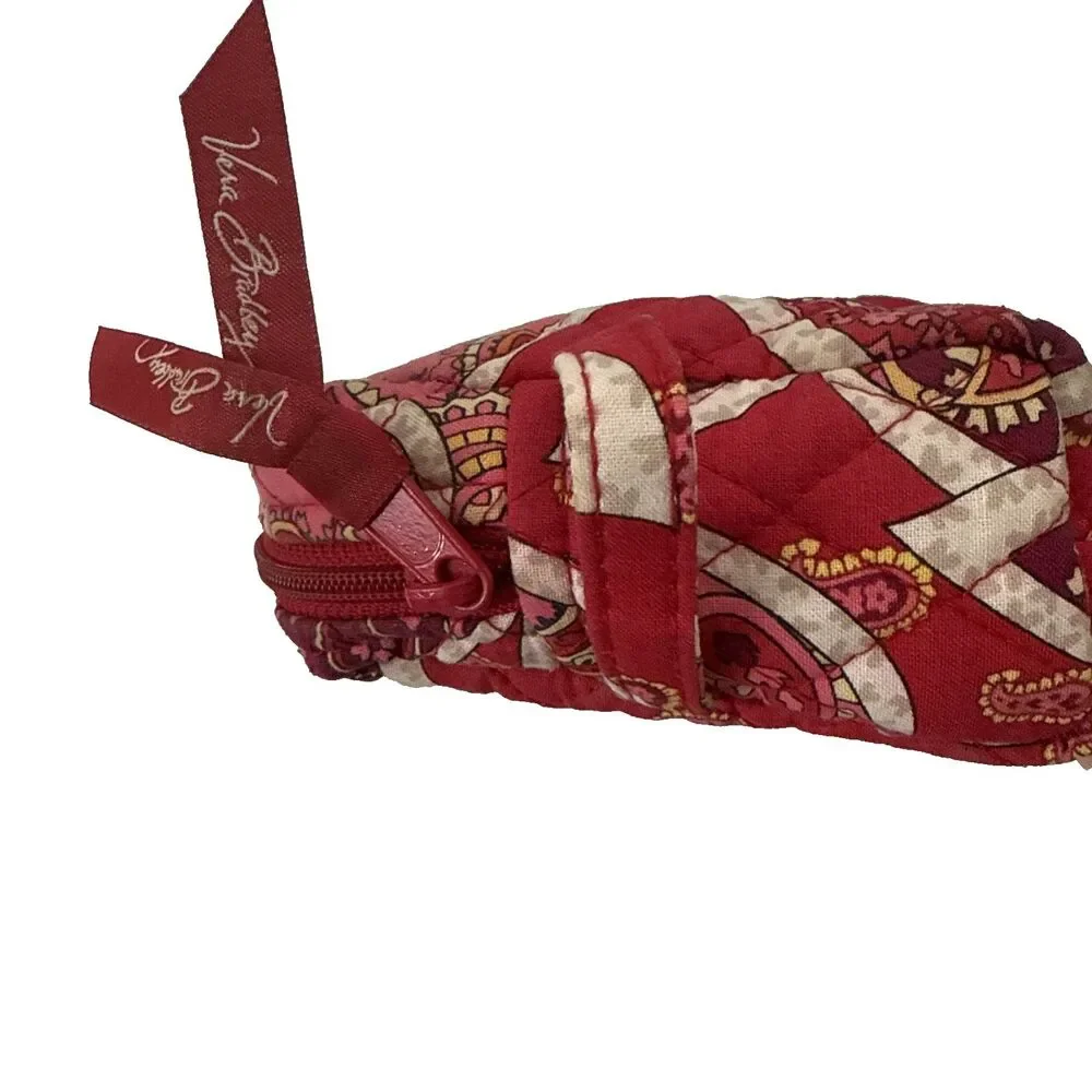 Vera Bradley Makeup Pouch Red Paisley Zipper